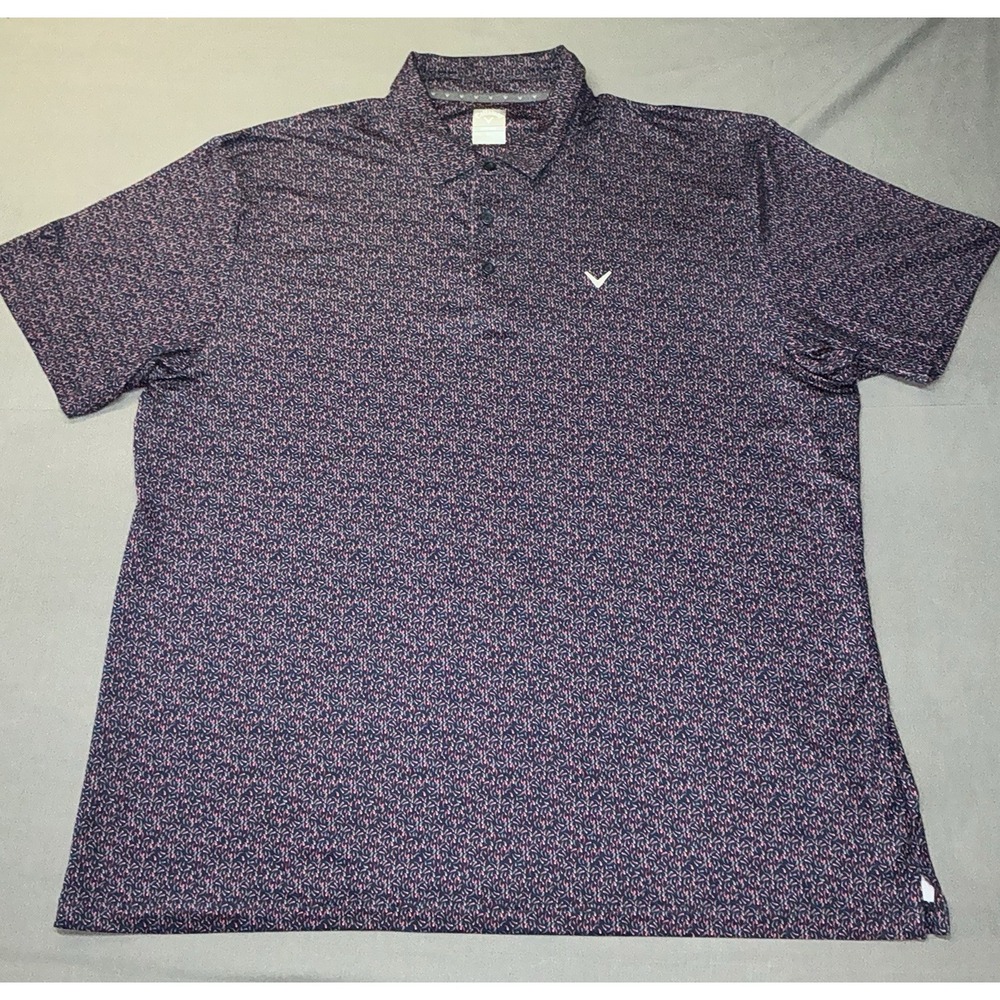 Callaway Performance Short Sleeve Golf Polo Men's XXL Chili Pepper Red Blue